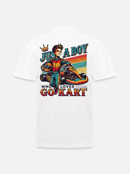 Juste un garçon qui aime le karting - Polo Homme - blanc
