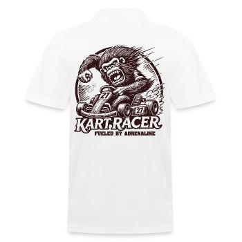 Kart racer piloté par l’adrénaline - Polo Homme - blanc - Dos - Kai (181cm)
