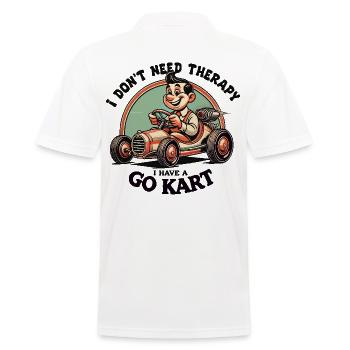 Rennfahrer Go-Kart Abenteuer Stil - Männer Poloshirt - Weiß - Hinten - Kai (181cm)