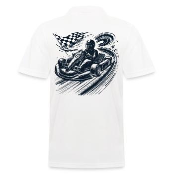 Aventure en karting avec style vintage de course - Polo Homme - blanc - Dos - Kai (181cm)