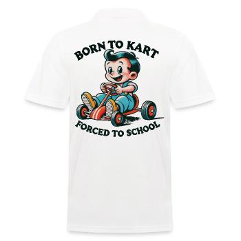 Go-Kart Dessin animé rétro né pour le karting - Polo Homme - blanc - Dos - Kai (181cm)