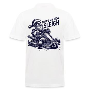Plaisir du karting de Noël : traîneaux vintage - Polo Homme - blanc - Dos - Kai (181cm)