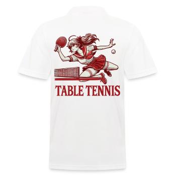 Joueur de tennis de table rétro anime - Polo Homme - blanc - Dos - Kai (181cm)