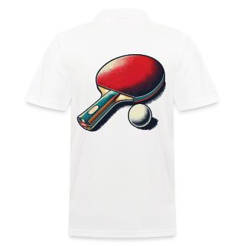 Raquette de tennis de table rétro style vintage Tennis de table - Polo Homme - blanc - Dos - Kai (181cm)