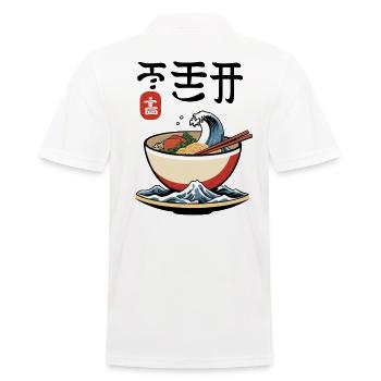 Ramen ukiyo-e Japanese retro aesthetic - Men's Polo Shirt - white - Back - Kai (181cm)