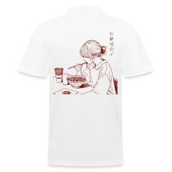 Japon Ramen Nouilles Filles Streetwear Esthétique - Polo Homme - blanc - Dos - Kai (181cm)