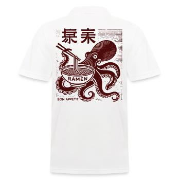 Ukiyo-E Ramen Nudeln Oktopus Retro Japan Stil - Männer Poloshirt - Weiß - Hinten - Kai (181cm)