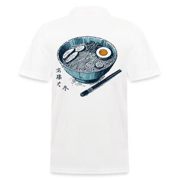 Ramen Noodles Ukiyo-E Japan Retro Streetwear - Men's Polo Shirt - white - Back - Kai (181cm)