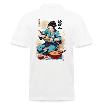 Ramen Ukiyo-E Japanisches Retro Ästhetik - Männer Poloshirt - Weiß - Hinten - Kai (181cm)