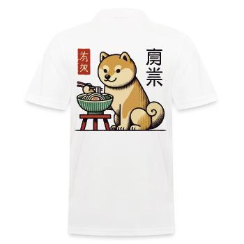 Ramen Nudeln essender Shiba Hund Japan Ukiyo-E - Männer Poloshirt - Weiß - Hinten - Kai (181cm)