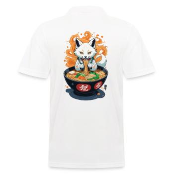 Kitsune Ramen Nudeln Kawaii Retro Ukiyo-e Fuchs - Männer Poloshirt - Weiß - Hinten - Kai (181cm)