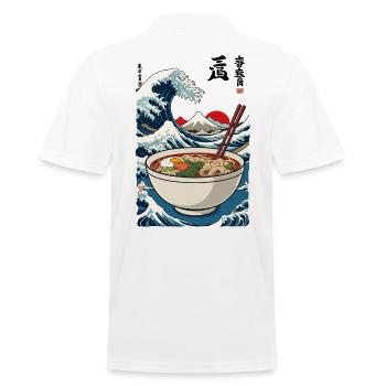 Ramen Ukiyo-E Japanisches Streetwear Retro - Männer Poloshirt - Weiß - Hinten - Kai (181cm)