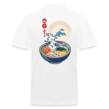 Esthétique rétro des nouilles japonaises ukiyo-e ramen - Polo Homme - blanc - Dos - Kai (181cm)