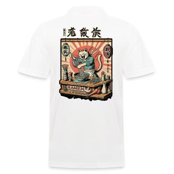 Drôle Ramen Chef Chat Kawaii Rétro Japon - Polo Homme - blanc - Dos - Kai (181cm)