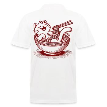 Ramen Nudeln Kawaii Katze Japanische Nudeln - Männer Poloshirt - Weiß - Hinten - Kai (181cm)