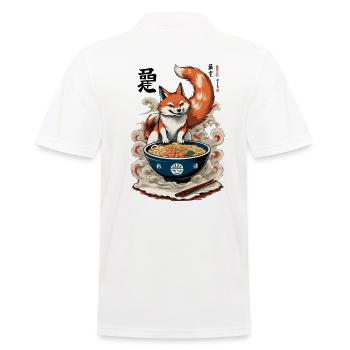 Kitsune Fox Ramen Rétro Ukiyo-e Japon Kawaii - Polo Homme - blanc - Dos - Kai (181cm)