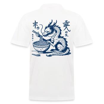 Drôle Ukiyo-E Ramen Dragon Streetwear Rétro - Polo Homme - blanc - Dos - Kai (181cm)