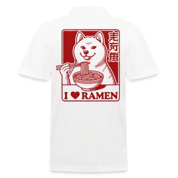Amour des nouilles japonaises streetwear kawaii ramen - Polo Homme - blanc - Dos - Kai (181cm)