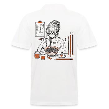 Ramen und Zeichnen Japanisches Streetwear Ästhetik - Männer Poloshirt - Weiß - Hinten - Kai (181cm)