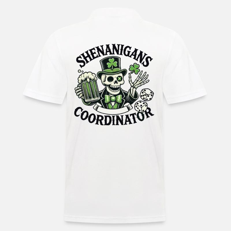 Shenanigans Koordinator Sankt Patrick Tag - Männer Poloshirt - Weiß
