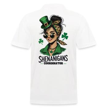 St. Patrick's Day Shenanigans Coordinator - Men's Polo Shirt - white - Back - Kai (181cm)