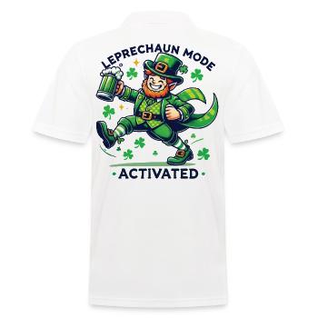 Leprechaun Mode Activates St. Patrick's Day Celebration - Men's Polo Shirt - white - Back - Kai (181cm)