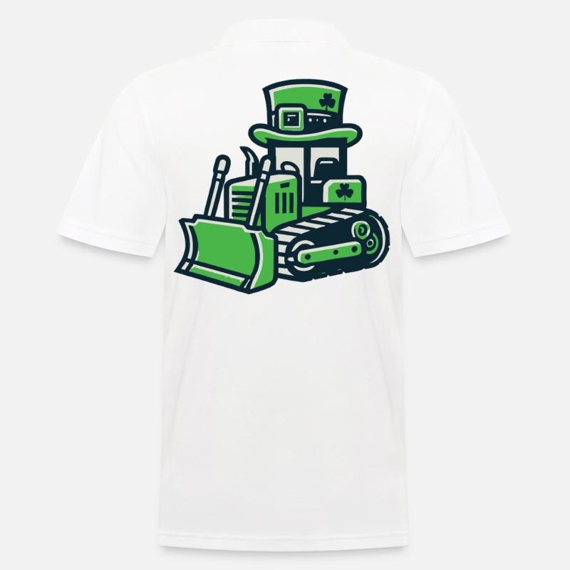 St. Patrick's Day Bagger Glücksbringer - Männer Poloshirt - Weiß