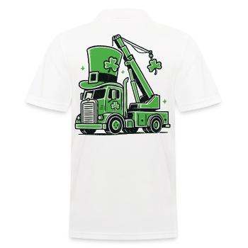 Drôle de grue de la Saint-Patrick Véhicule de construction - Polo Homme - blanc - Dos - Kai (181cm)