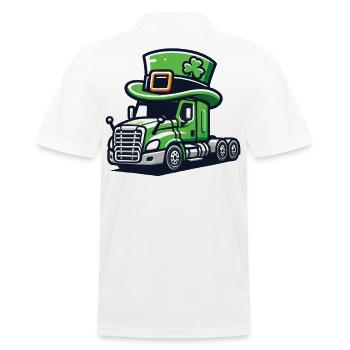 St. Patrick's Day Lastwagen Mit Zylinder - Männer Poloshirt - Weiß - Hinten - Kai (181cm)