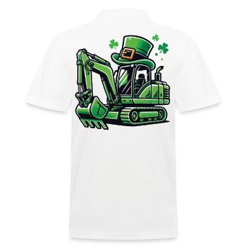 Bagger Mit Hut St. Patrick's Day Kinder - Männer Poloshirt - Weiß - Hinten - Kai (181cm)