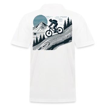 Fahrrad Abenteuer Berg Landschaft Retro - Männer Poloshirt - Weiß - Hinten - Kai (181cm)