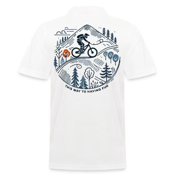 Aventure à vélo VTT Fun Nature - Polo Homme - blanc - Dos - Kai (181cm)