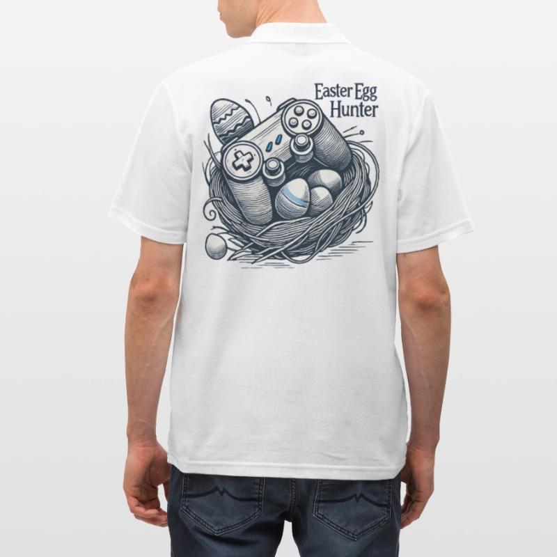 Easter Egg Hunter Gaming Controller Design Men's Polo Shirt