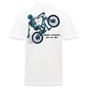 Aventure à vélo Squelette Joie follement douloureuse - Polo Homme - blanc - Dos - Kai (181cm)