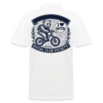 Vélo Retro Bear I Love MTB Club - Polo Homme - blanc - Dos - Kai (181cm)