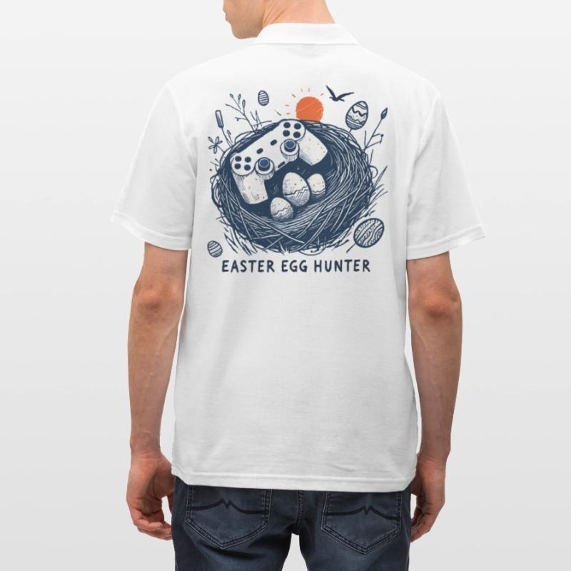 Gaming Easter Egg Hunter Controller Fun Men's Polo Shirt