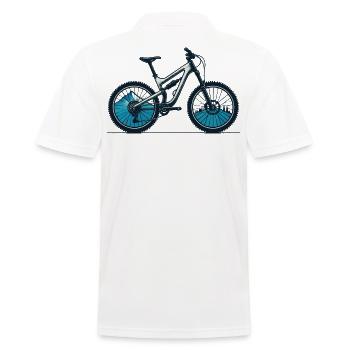 Mountain Bike Cycling Adventure Mountains - Men's Polo Shirt - white - Back - Kai (181cm)