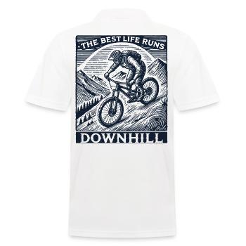 Bicycle Downhill Adventure Retro Style - Men's Polo Shirt - white - Back - Kai (181cm)