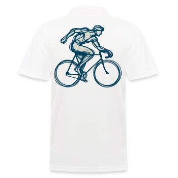 Cycling Bicycle Art for Enthusiasts - Men's Polo Shirt - white - Back - Kai (181cm)