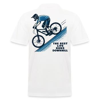 Bike Downhill Life Best Ride - Men's Polo Shirt - white - Back - Kai (181cm)