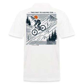 Aventure à vélo Montagne Plaisir - Polo Homme - blanc - Dos - Kai (181cm)