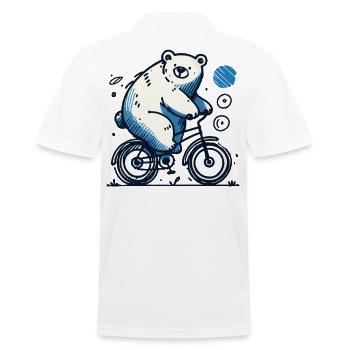 Illustration d’ours de vélo pour les amateurs de vélo - Polo Homme - blanc - Dos - Kai (181cm)