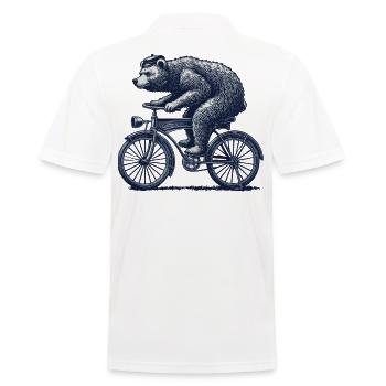 Bear on bike pour les amateurs de vélo - Polo Homme - blanc - Dos - Kai (181cm)