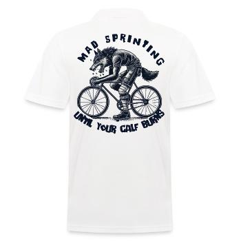 Mad Sprinting Fahrrad Bis Dein Bein Bringt - Männer Poloshirt - Weiß - Hinten - Kai (181cm)