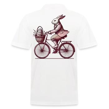 Lapin de Pâques Vélo Style Rétro - Polo Homme - blanc - Dos - Kai (181cm)