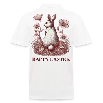 Ostern Hase Blumen Vintage Retro Charme - Männer Poloshirt - Weiß - Hinten - Kai (181cm)
