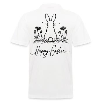 Easter Retro Bunny Flowers Vintage Aesthetic - Men's Polo Shirt - white - Back - Kai (181cm)