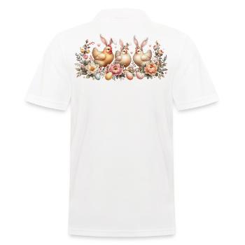 Poulets rétro de Pâques avec oreilles de lapin de Pâques - Polo Homme - blanc - Dos - Kai (181cm)