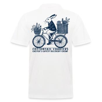 Easter Cottontail Couriers Retro Aesthetic - Men's Polo Shirt - white - Back - Kai (181cm)