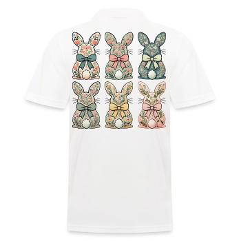 Easter Retro Bunny Vintage Style Cottagecore - Men's Polo Shirt - white - Back - Kai (181cm)
